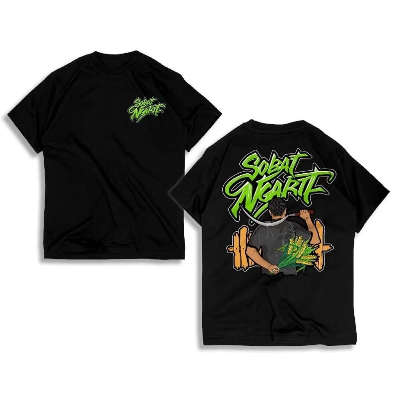 Kaos Sobat Ngarit Hijau //Kaos Distro Pria Wanita Milenial