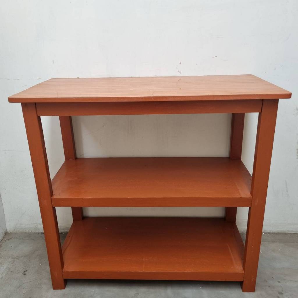 [ Custom ] Meja Dapur / Meja Etalase / Rak Etalase Polos Kayu Minimalis 2 Susun