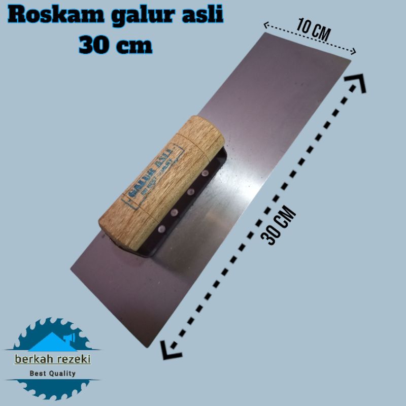 Roskam acian galur asli 30cm roskam plester dinding gagang kayu
