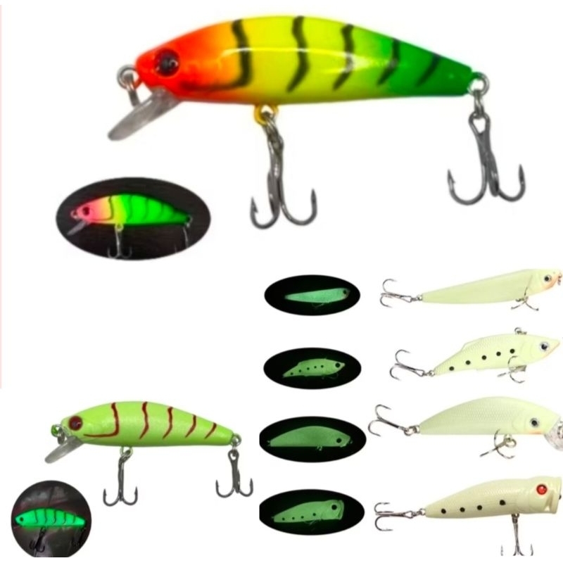 Umpan Pancing luminous Jig Umpan Mancing Alat Pancing Alat Pancing Murah Minnow✓ Umpan casting menga