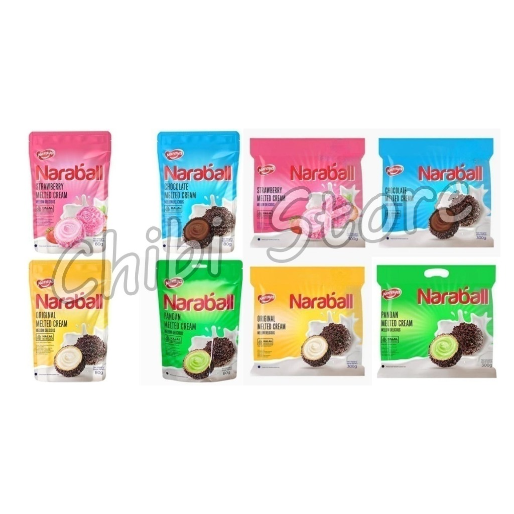 

Naraya NARABALL Biscuit Wafer Ball Original Chocolate Strawberry Pandan Melted Cream - Wafer Salut Cookies Mellow Delicious Rasa Original Cokelat Vanilla Stroberi Pandan - Biskuit Wafer Salut Kukis isi Krim 80g-300g