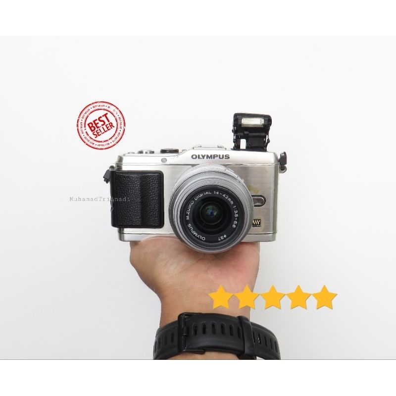 Camera Kamera Mirrorless Olympus PEN E P3 Lensa 14-42mm FullHD Video 12MP Silver Murah