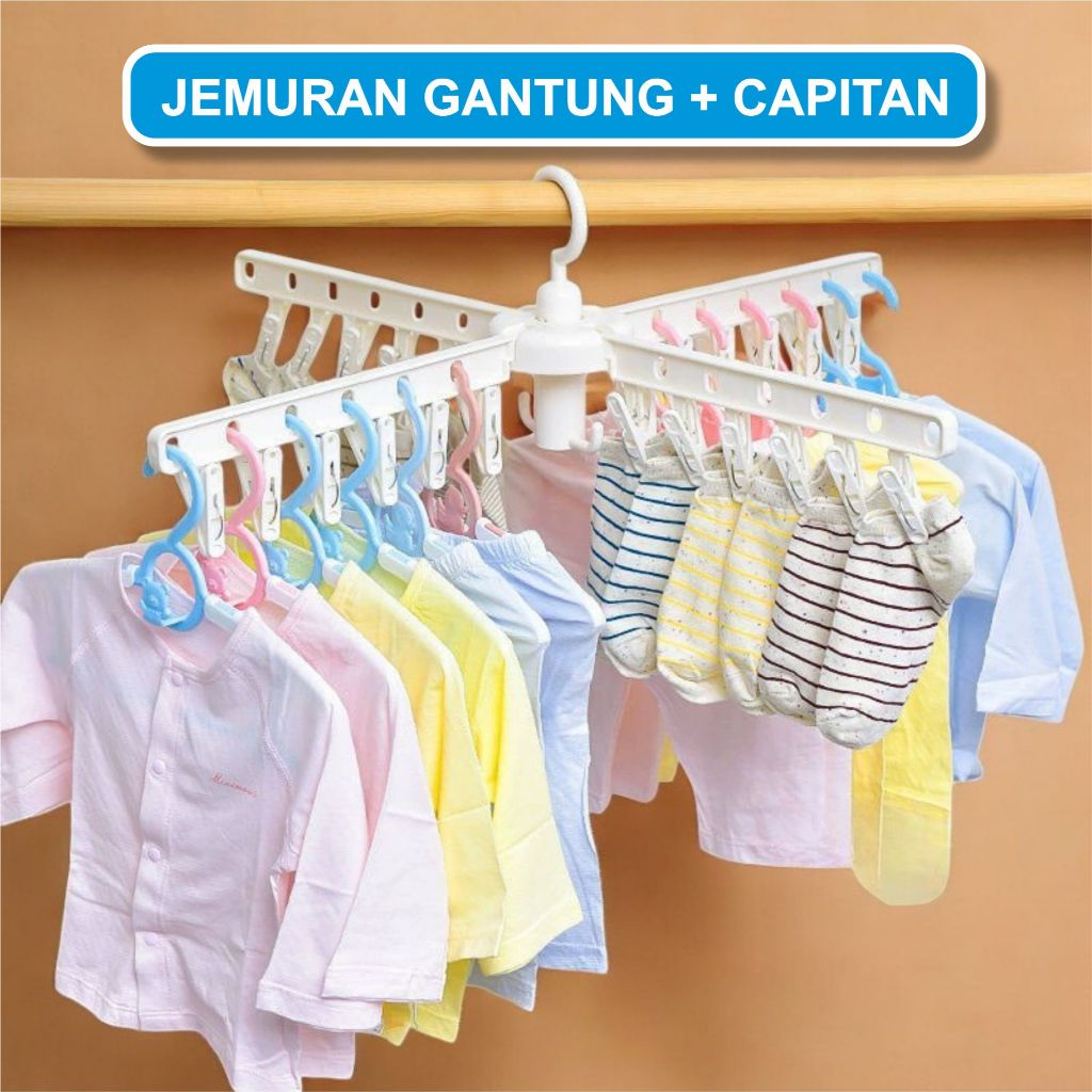 [Berkah.unik] Jemuran Lipat Kaos kaki - Jemuran Gantung Lipa anti jatuh - Bagian atas Jemuran Menara