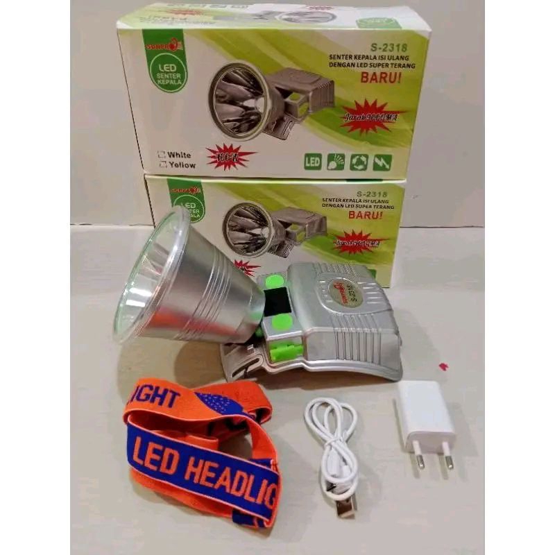 Sunpro Senter Kepala S-2318 / Senter Kepala Sunpro 400Watt Cahaya Kuning & Putih / Sunpro Senter Kep
