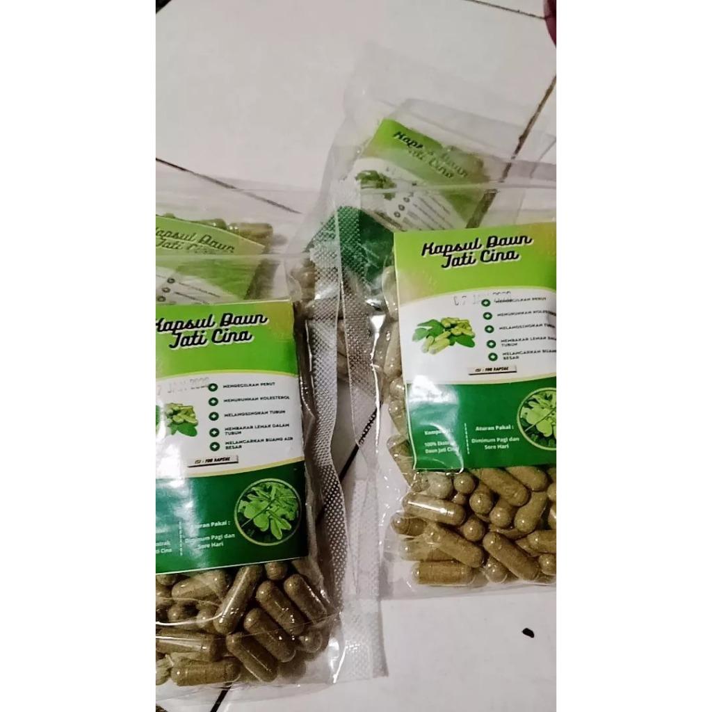 KAPSUL DAUN JATI CINA HERBAL CURAH  PELANGSING ISI 100