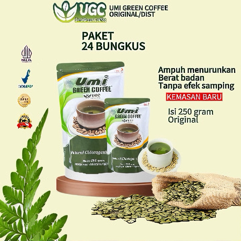 Pelangsing Umi Green Coffee Original 24 Bungkus Minuman Kesehatan Kopi Hijau Obat Anti Kanker Dan Tu