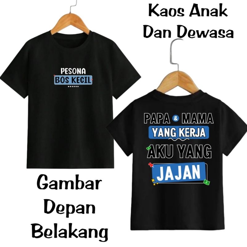 Atasan Kaos Anak Anak Gambar Pesona bos kecil2 gambar depan belakang