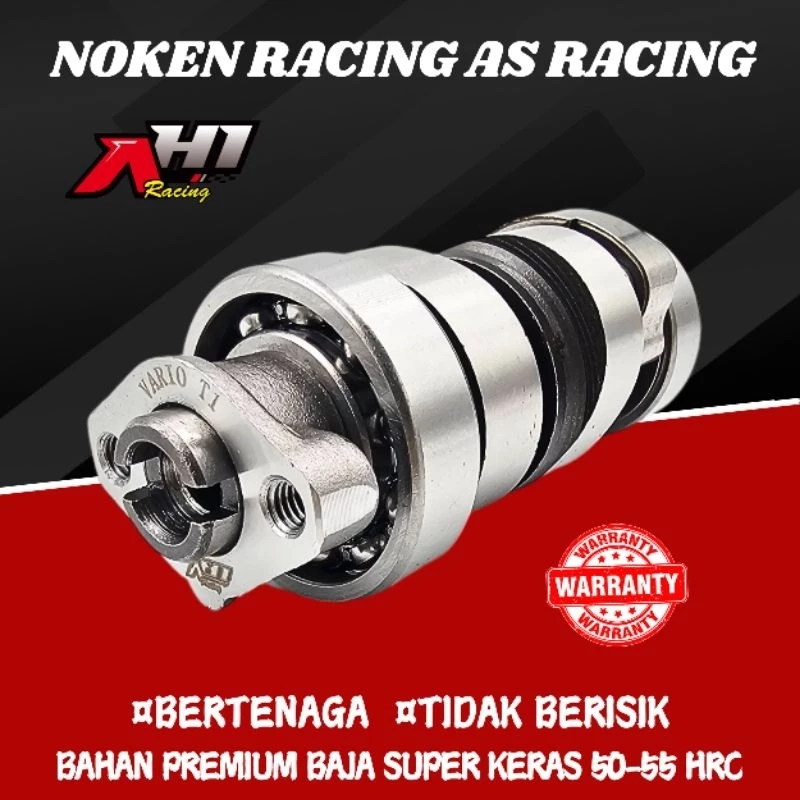 PAKET CAMSHAFT NOKEN AS CAM RACING VARIO 125 150 - PCX 150 - ADV 150 PLUS SENTRIK DAN PER KLEP NOKEN