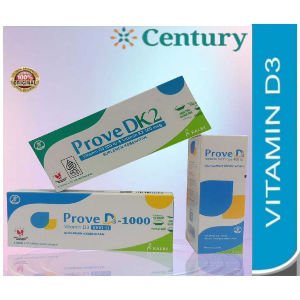 Prove DK2 Vitamin D3 800IU & Vitamin K2 100 Mcg 3 Strip 10's/Prove D3 400 IU drop/Prove D3 1000 IU t
