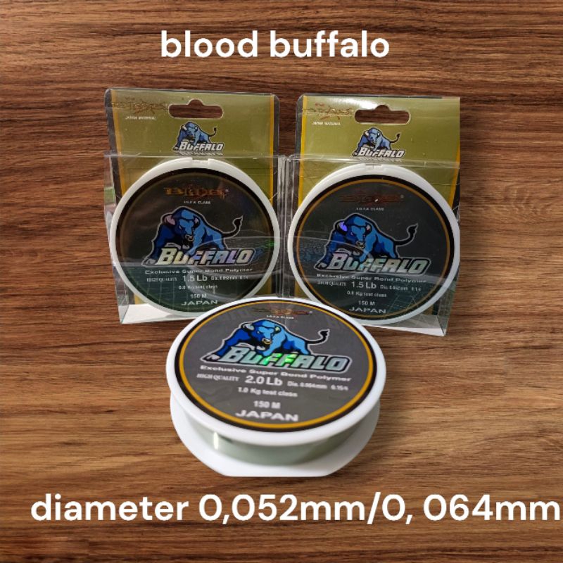 senar/tali/benang pancing merk BLOOD BUFFALO, diameter 0,052mm/0, 064mm