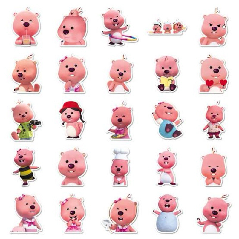 

50 PCS Stiker Loopy free 7 random stiker laptop anti luntur