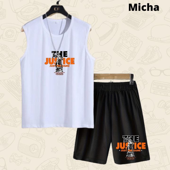 STELAN PAKAIAN PRIA  / SINGLET DAN CELANA PENDEK PRIA DISTRO / SET PRIA SIMPLE / SINGLET PRIA