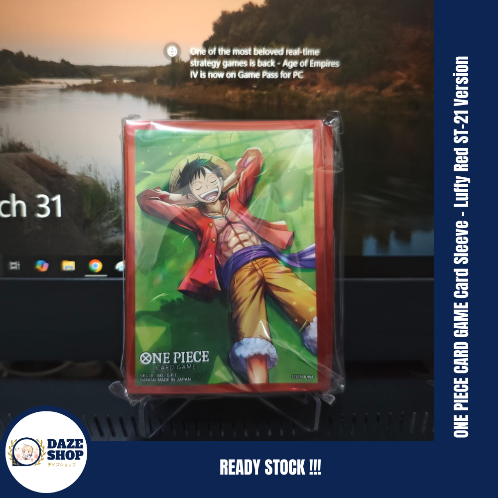 ONE PIECE CARD GAME Card Sleeve - Luffy Red ST-21 Version (SEALED)