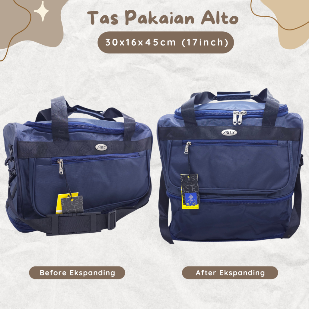 TAS PAKAIAN ALTO MOTIF HONEY COMB BAHAN KAIN KANVAS TEBAL 2 TINGKAT EKSPANDING ORIGINAL SUPER BESAR 