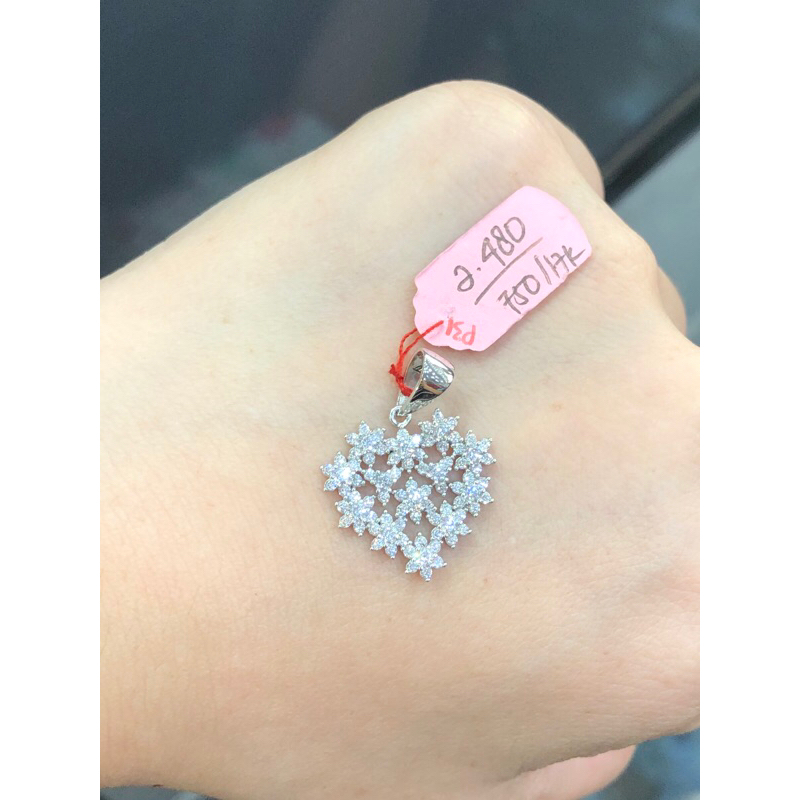 Liontin love snow emas asli 750/17k