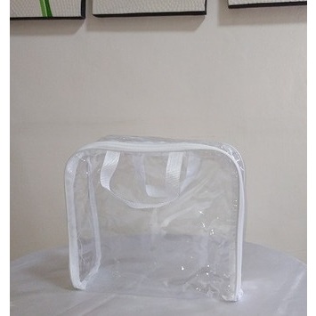 KLN - Tas SEPREI Plastik Bening Mika Transparant Penyimpanan Sprei Resleting dengan Tali - Sarung Ka
