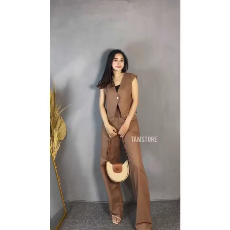 One Set Vest & Celana linen