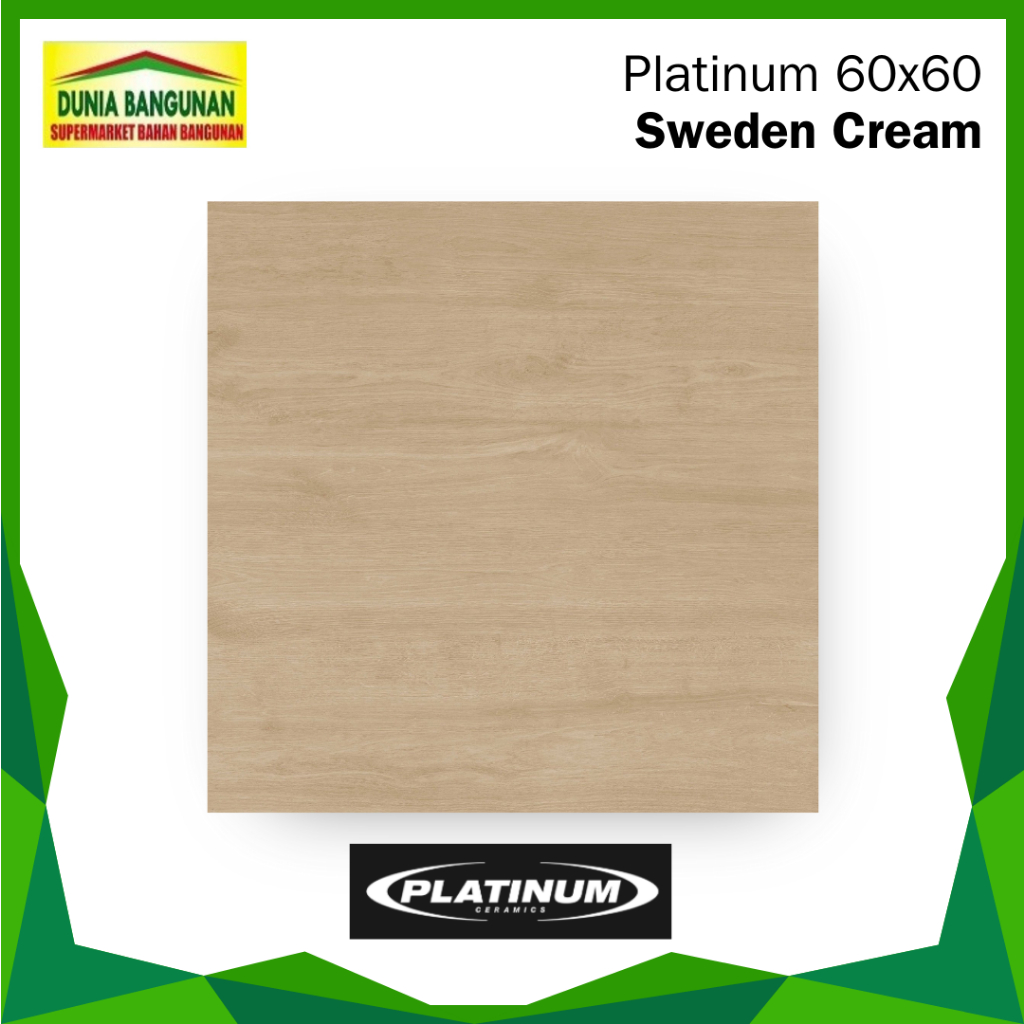 Keramik 60x60 Platinum Sweden Cream Keramik Motif Kayu Keset / Keramik Dapur / Keramik Teras