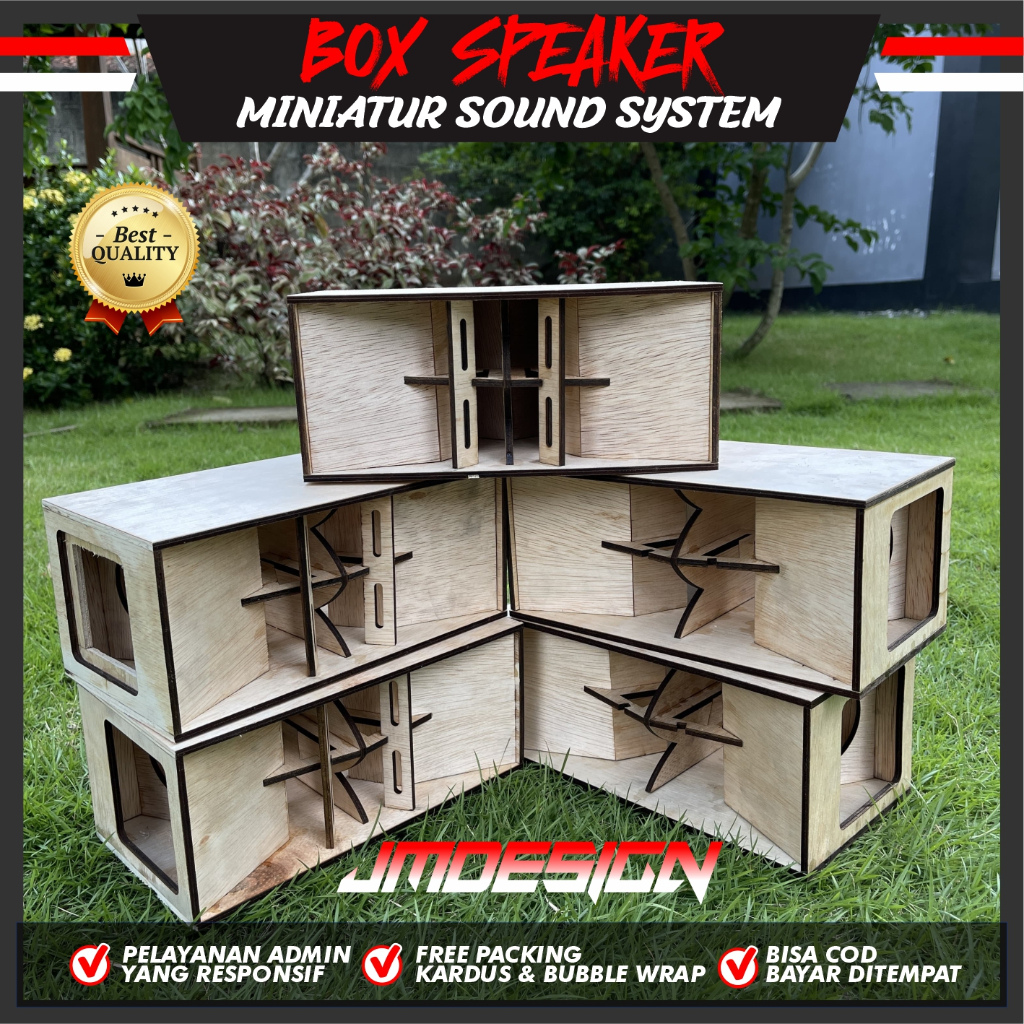 Box Miniatur Model CLA Double Speaker 3 Inch, 4 Inch, 5 Inch Bahan Tripleks 6mm Potongan Mesin Laser