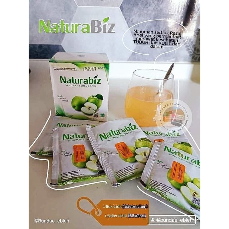 

Naturabiz minuman serbuk rasa Apel, 1 box (10 sanset)