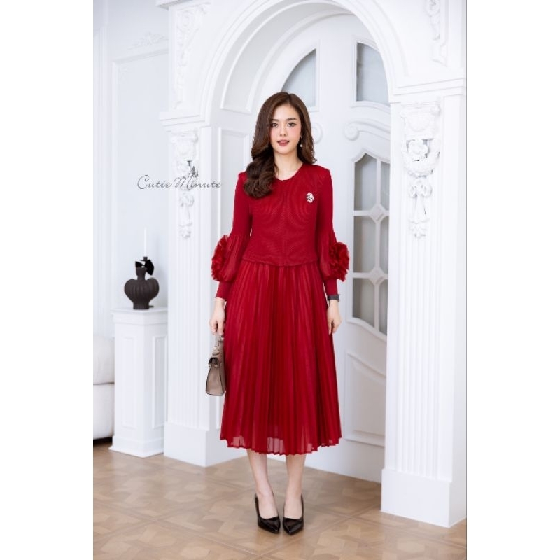 Dress Cutie Minute Premium Import Bangkok Dress Lipit Plisket Premium Import Bangkok