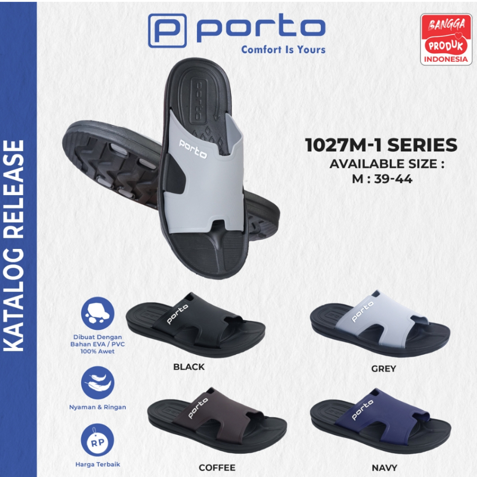 RN sandal selop slide pria PORTO 1027M-1