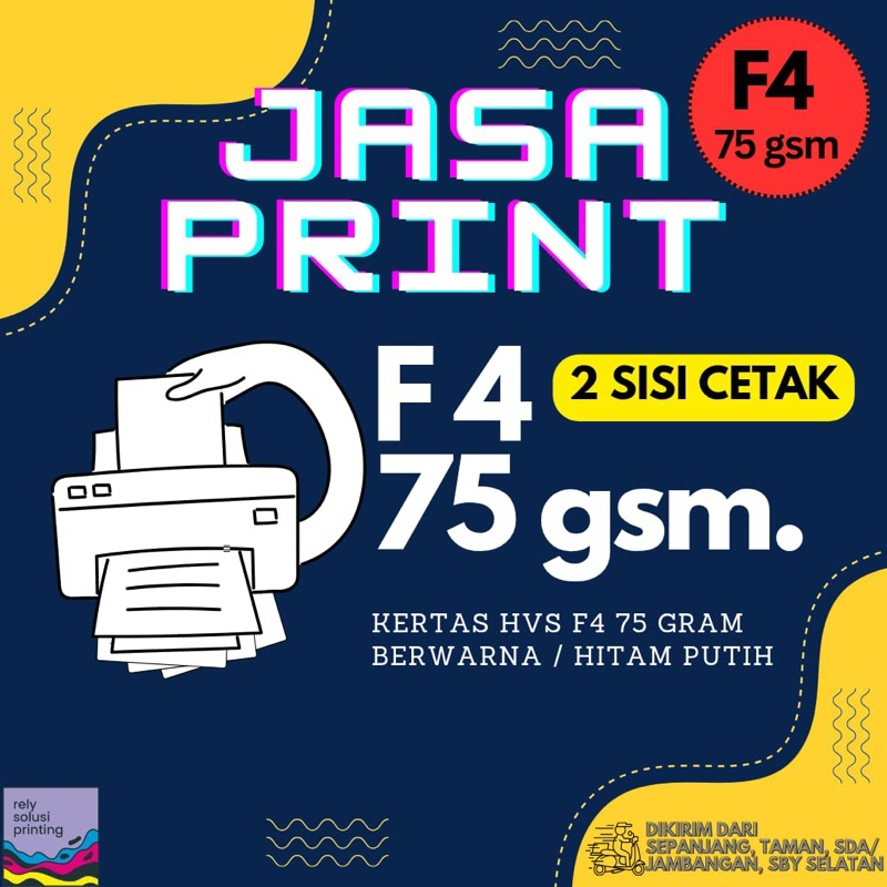 

Print HVS F4 75gsm Cetak 2 Sisi