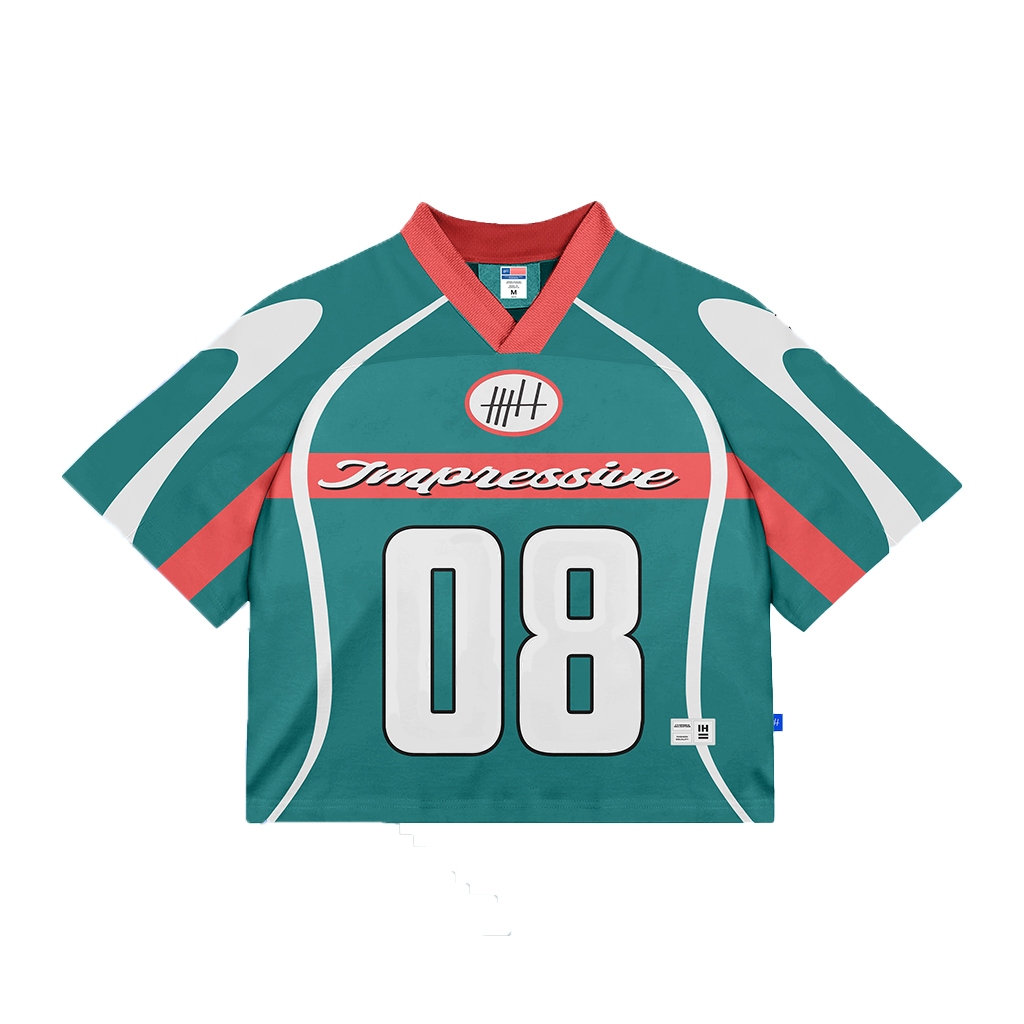 HEARTNESS Tshirt Jersey Oversize Boxy Cannon Vintage Kerah V-neck Atasan Pria Wanita