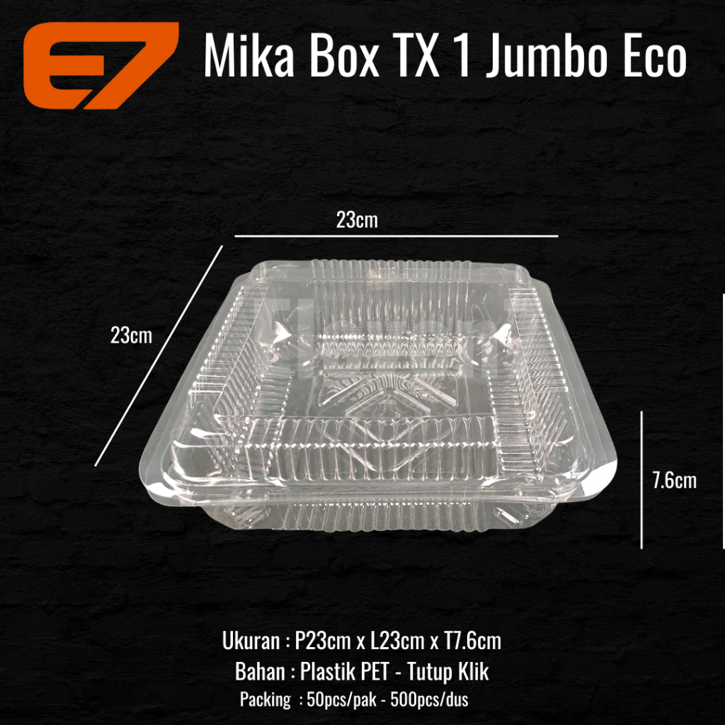Mika Box TX 1A & Jumbo Mika Lunch Box Mika Tray Plastik PET