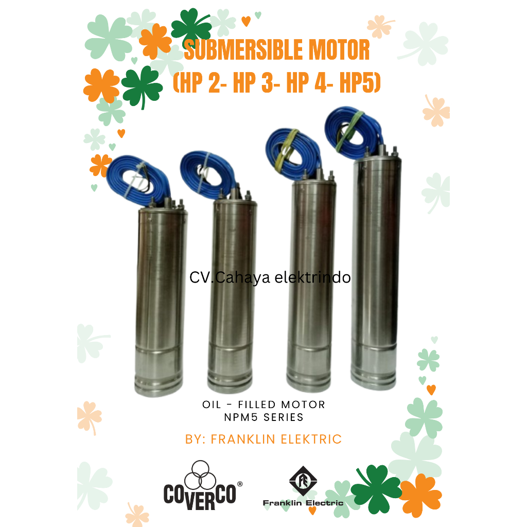 Franklin Coverco Oil Failled Motors 3 phase series 5 Pengairan Pompa sumur