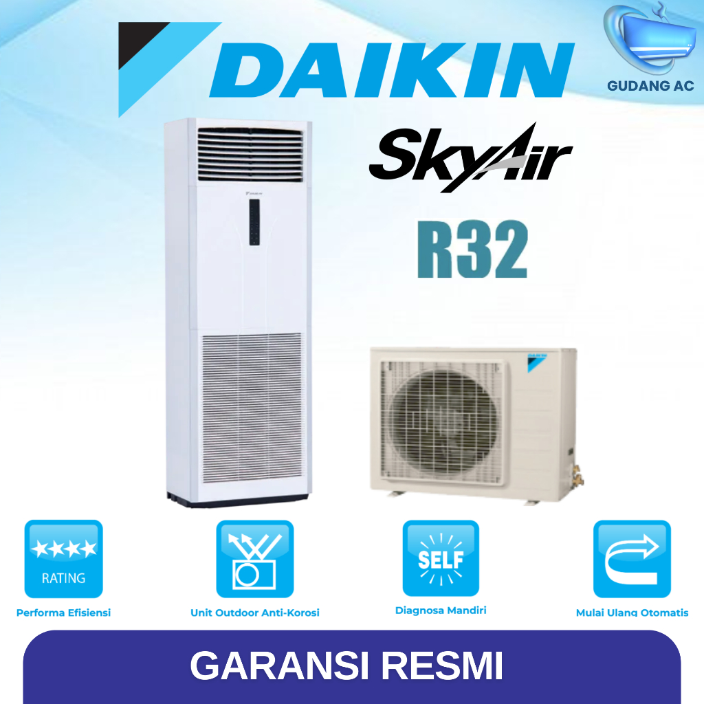 AC Daikin 3 PK SkyAir Floor Standing 3.5 PK SVC85AVL FVC85AV14 Wireless 1Phase