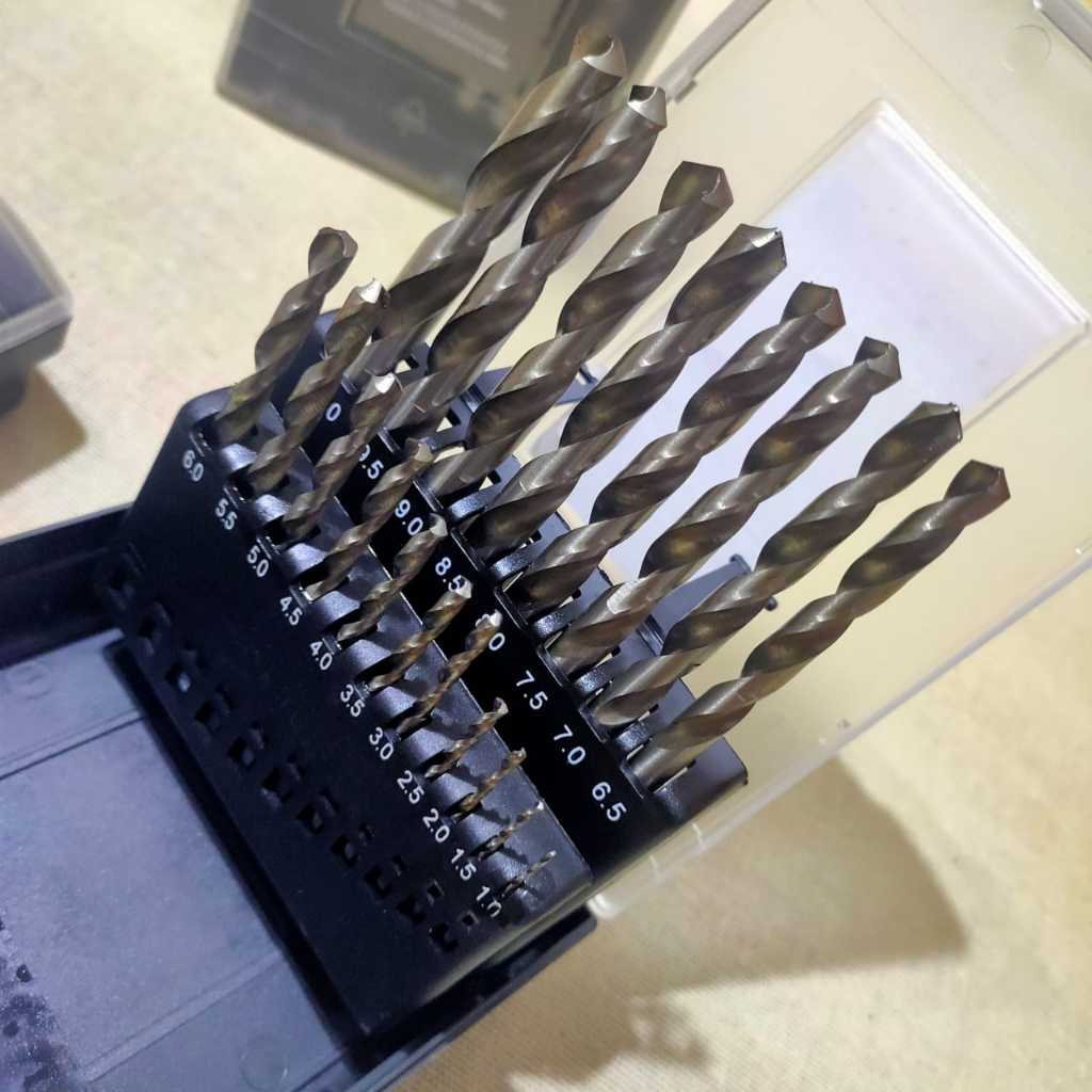 SET Mata Bor BESI KAYU JLD 1mm sd 10mm atau ST Mata Bor 1mm sd 10mm HSS