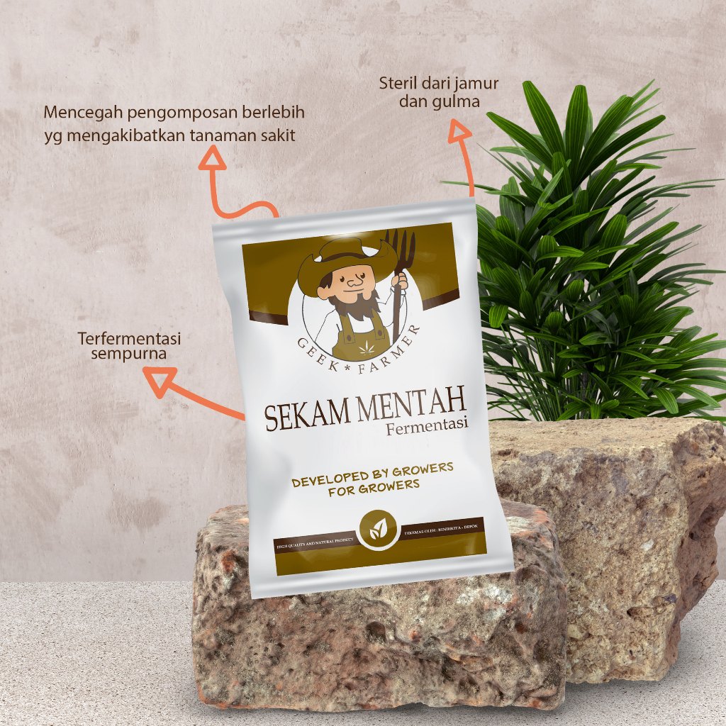 Geek Farmer Media Tanam Sekam Mentah Fermentasi Siap Pakai Nutrisi Tinggi, Tanaman Tumbuh Subur