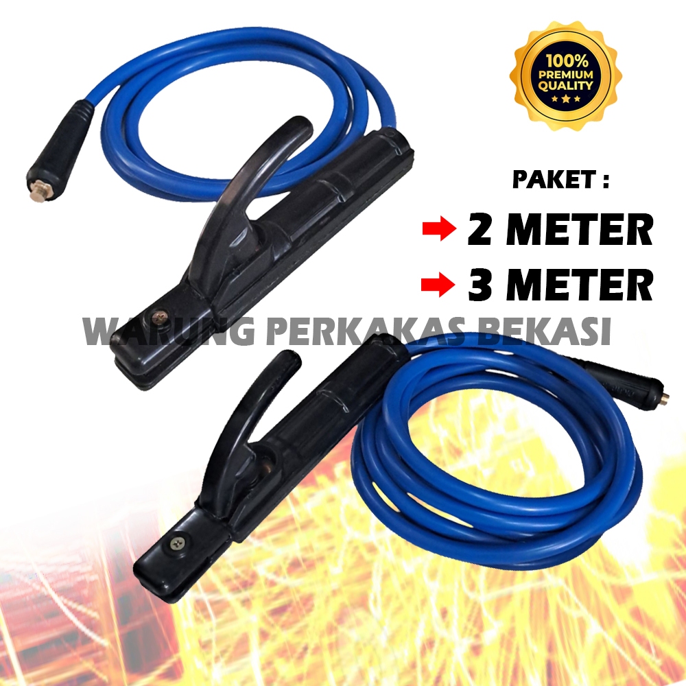 PAKET SET Tang Las 200A + Konektor Male + Kabel Tembaga 2 Meter 3 Meter Stang Las Listrik Cocok Untu