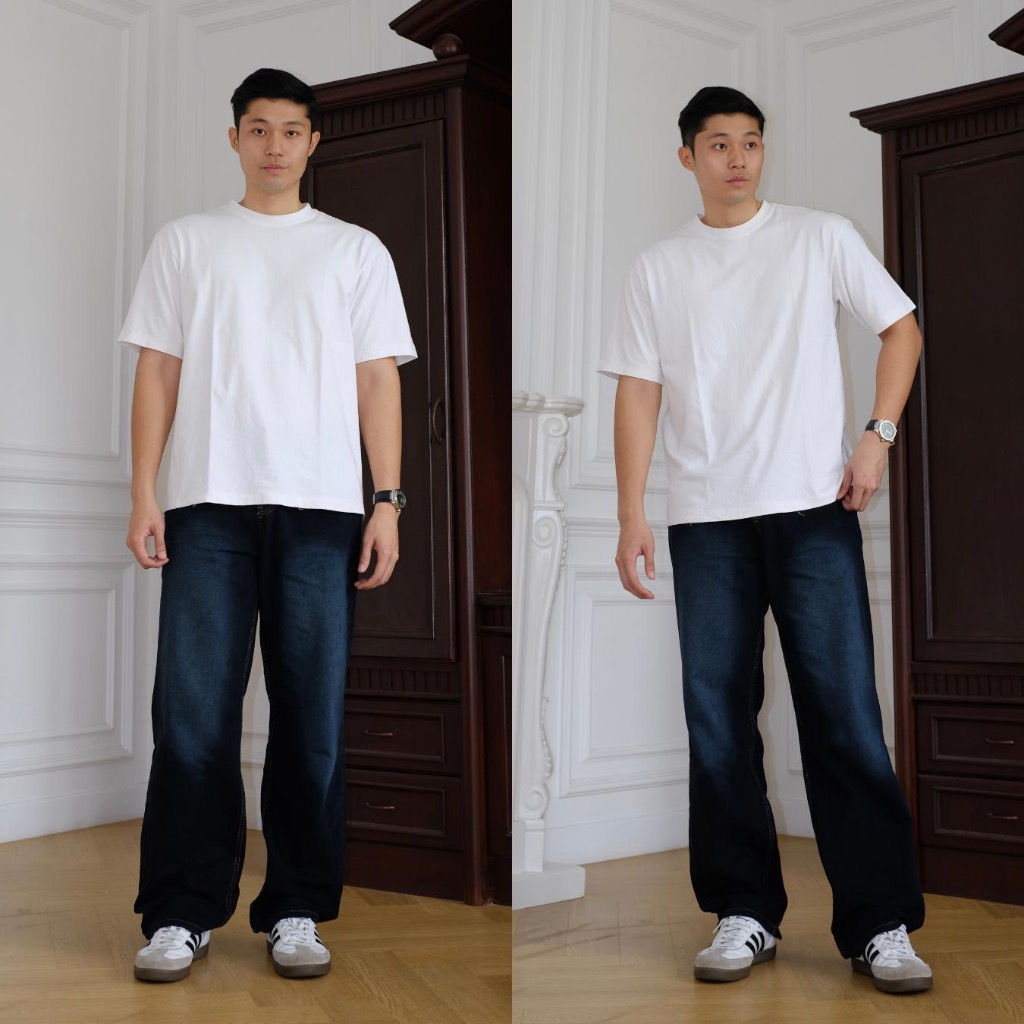 YZ5 LADOUCE - Dom High Waist Loose Jeans Celana Baggy Jeans Pria