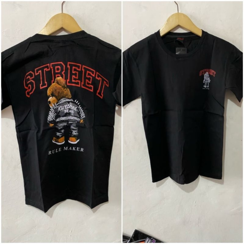 Atasan kaos anak motif street bear