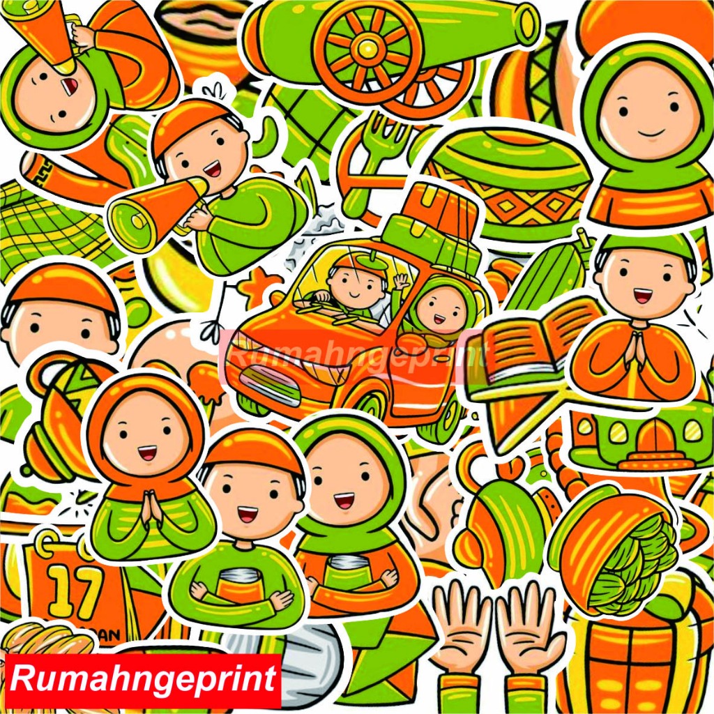 

#2 100 pcs STIKER MINI AESTHETIC TEMA LEBARAN IDUL FITRI RAMADHAN PUASA