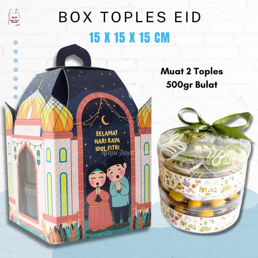 

Dus hampers Lebaran 2 Toples 500gr Kotak Hampers Eid 15x15x15cm Box Toples Kue kering Idul Fitri