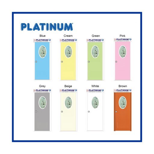 Pintu PVC Platinum Kaca Oval