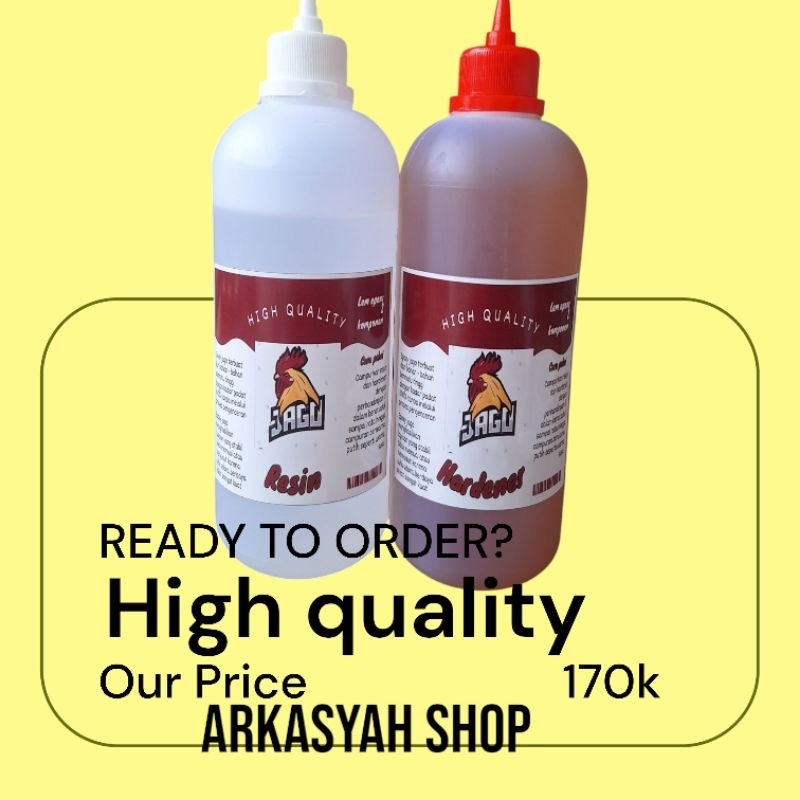 LEM KAYU CEPAT KERING  DAYA REKAT SUPER KUAT JAGO EPOXY HARDENER RESIN FULL 1 SET 2KG (LEM KAYU LEM 
