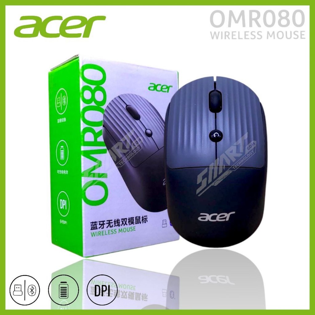 Mouse Wireless Dual Connection Rechargeable Silent Click Acer OMR080