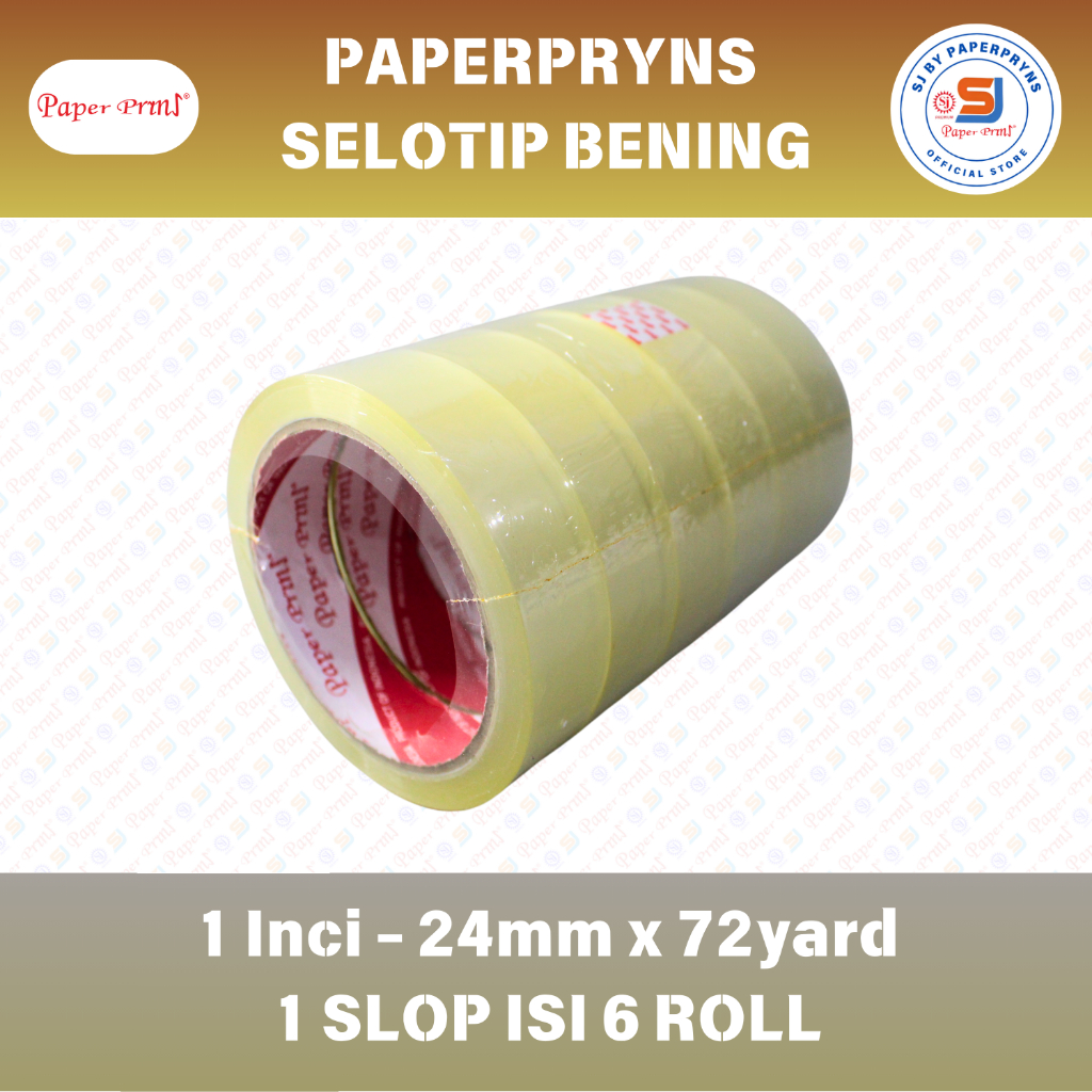 

PAPERPRYNS Selotip Bening 1 Inci (24mm x 72 yard) - 1 SLOP