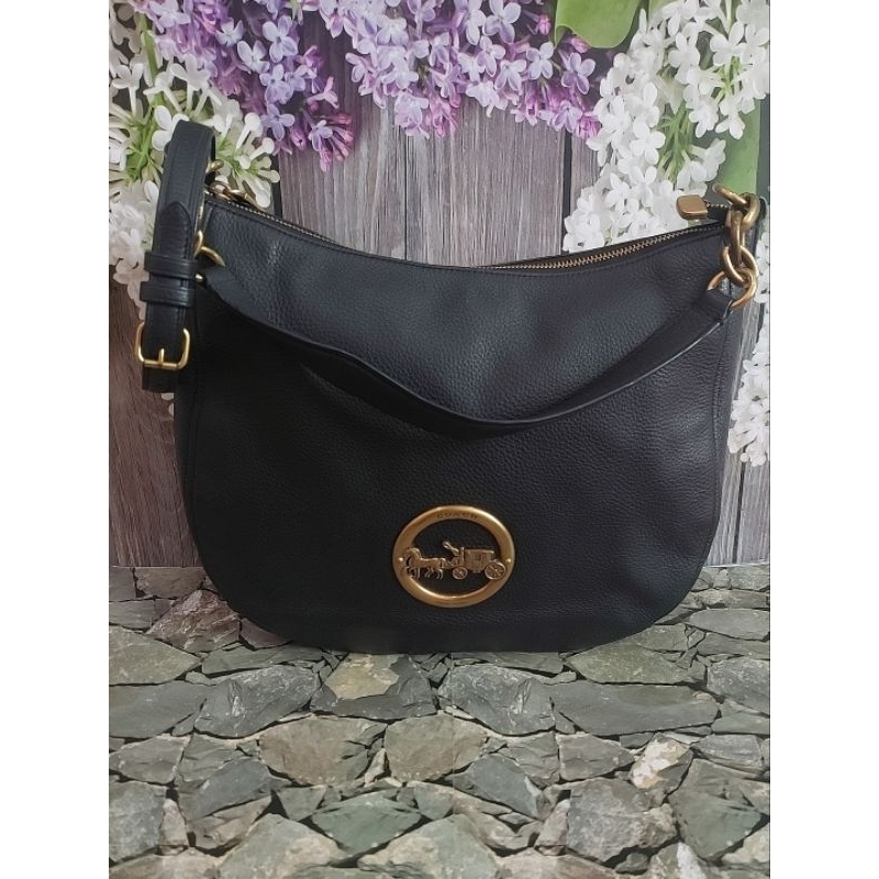 Hobo Bag Black Leather Coach