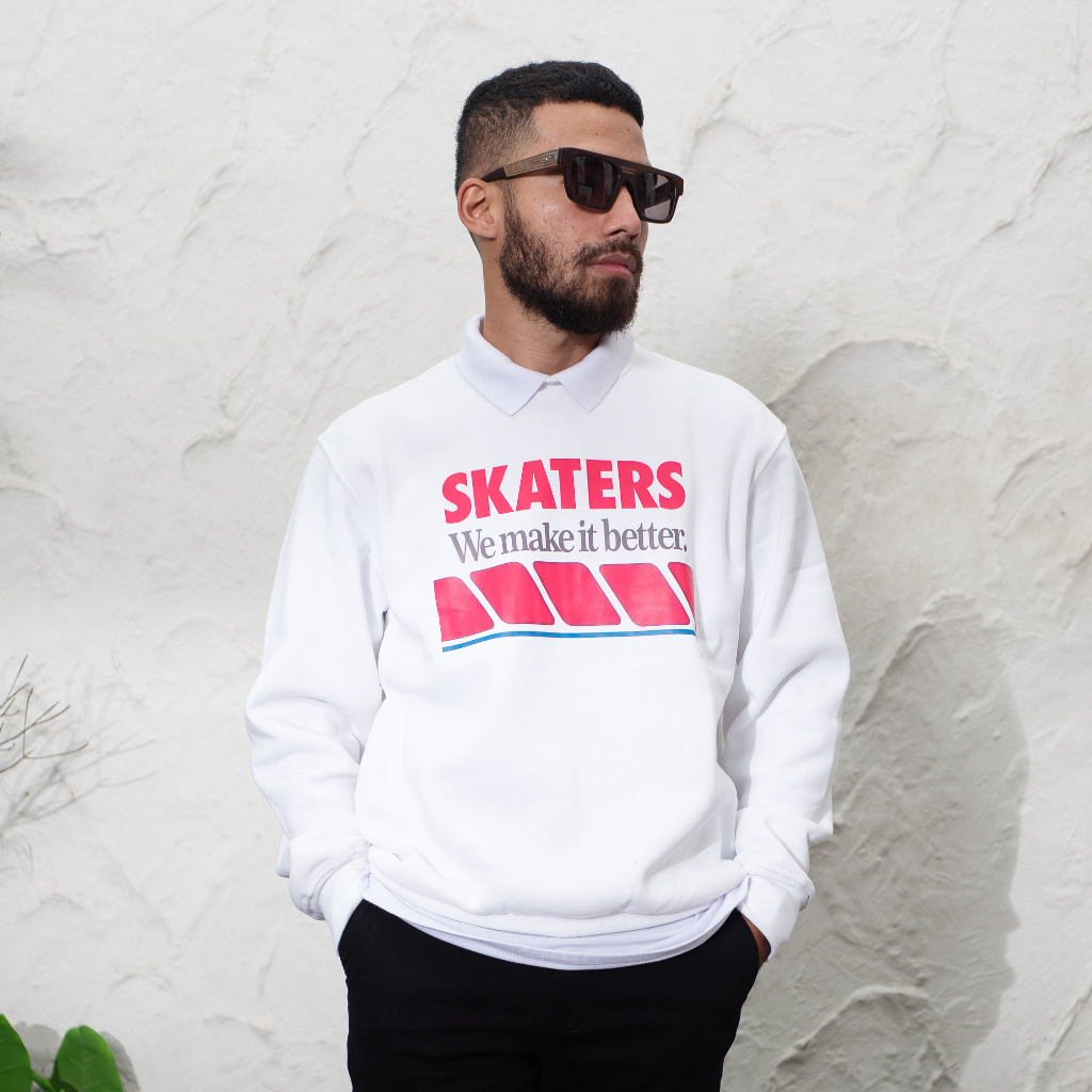 Skaters Crewneck Reblock 3 YB024 White