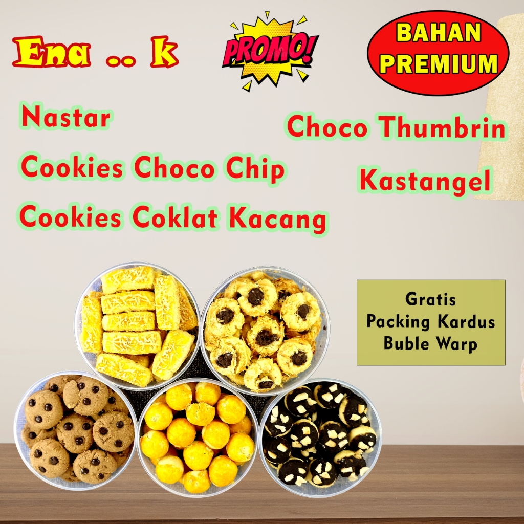 

Kue kering Nastar Kastangel Choco Thumbrint Cookies coklat kacang Cookies Choco chip BAHAN PREMIUM