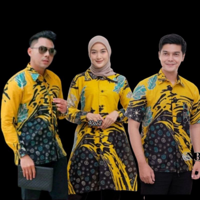 Baju Couple Batik Atasan Tunik Pasangan New Motif Modern Terpopuler Hits