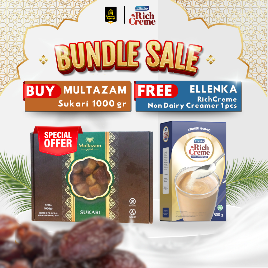 

[BUY 1 GET 1] BUNDLE RICHCREME : Kurma Sukari Multazam 1000gr FREE RichCreme 1Pcs