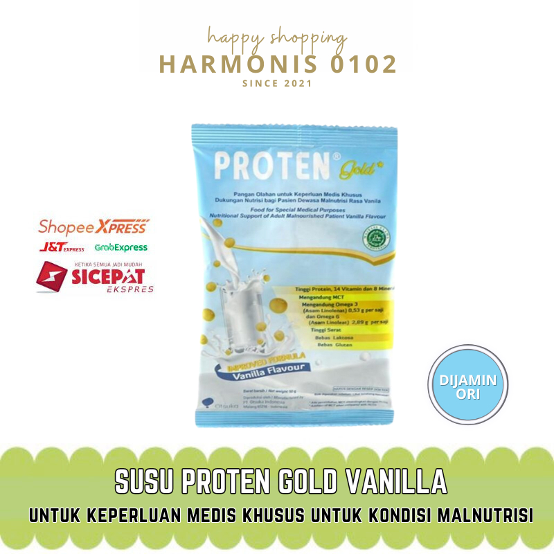 

Proten Gold Susu Tinggi Protein Rasa Vanila 1 Sachet Isi 50 Gram