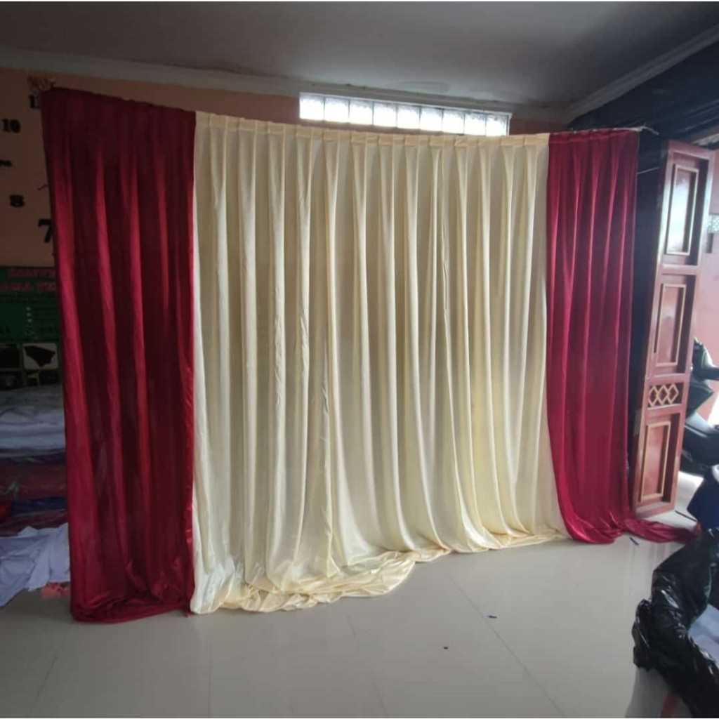 Kain Background Dinding atau Kain Backdop atau Kain Dekorasi Dinding polos tanpa rumbai