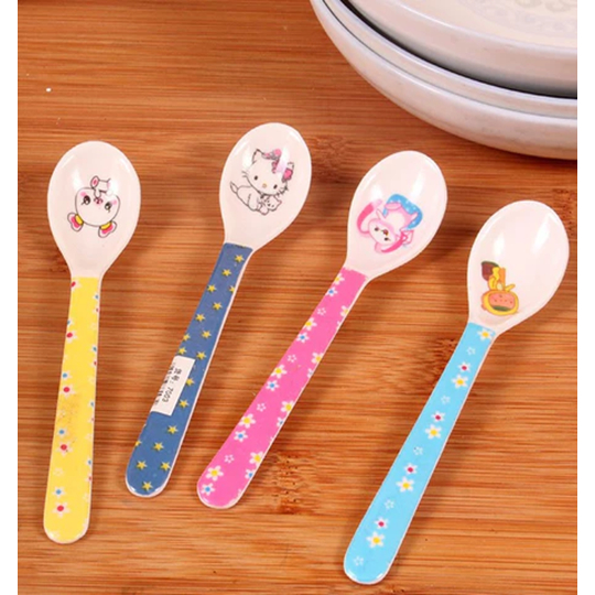 Sendok mini karakter/Sendok makan bayi anak melamin/alat makan anak karakter lucu